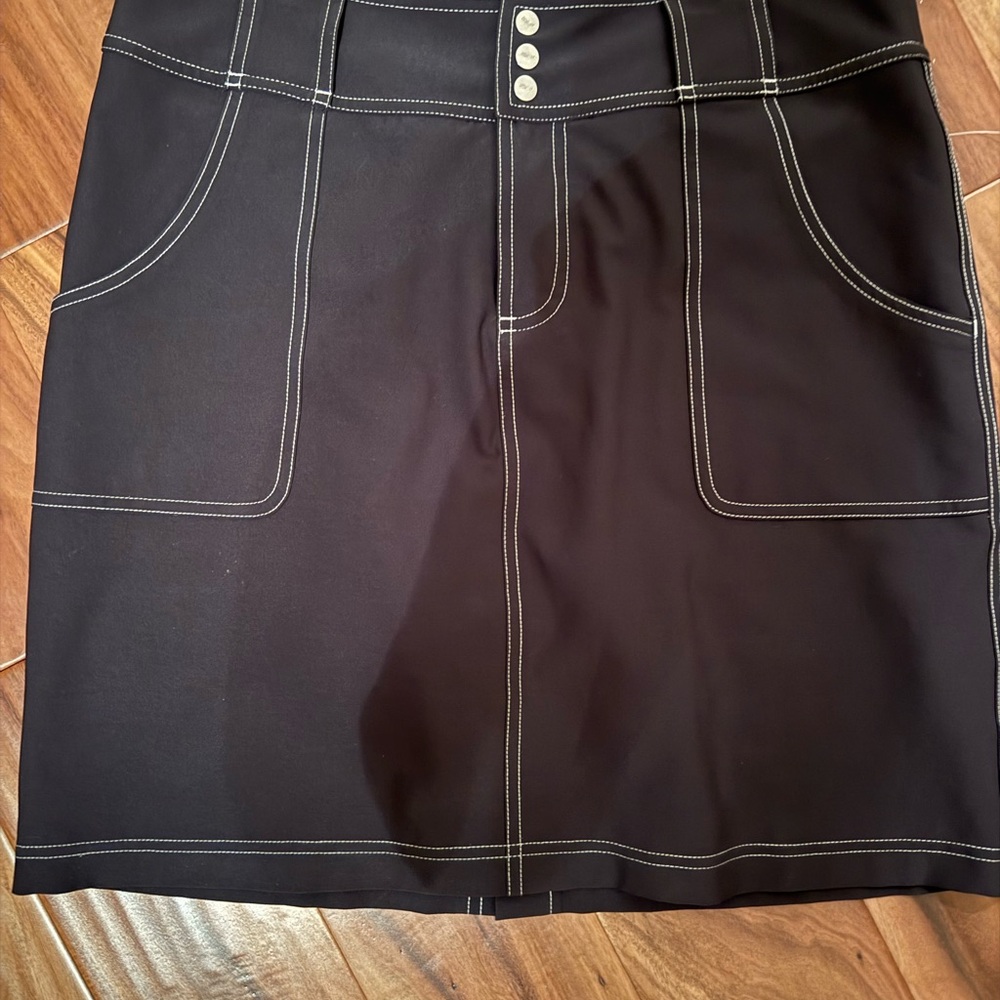 Jofit Black Mini Skirt with White Stitching